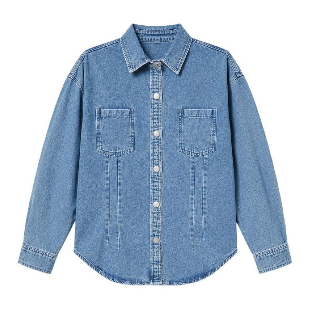 Missy Empire Womens/Ladies Denim Seam Detail Fitted Shirt / Blue